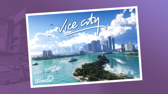 Official GTA 6 Vice City postcard art
